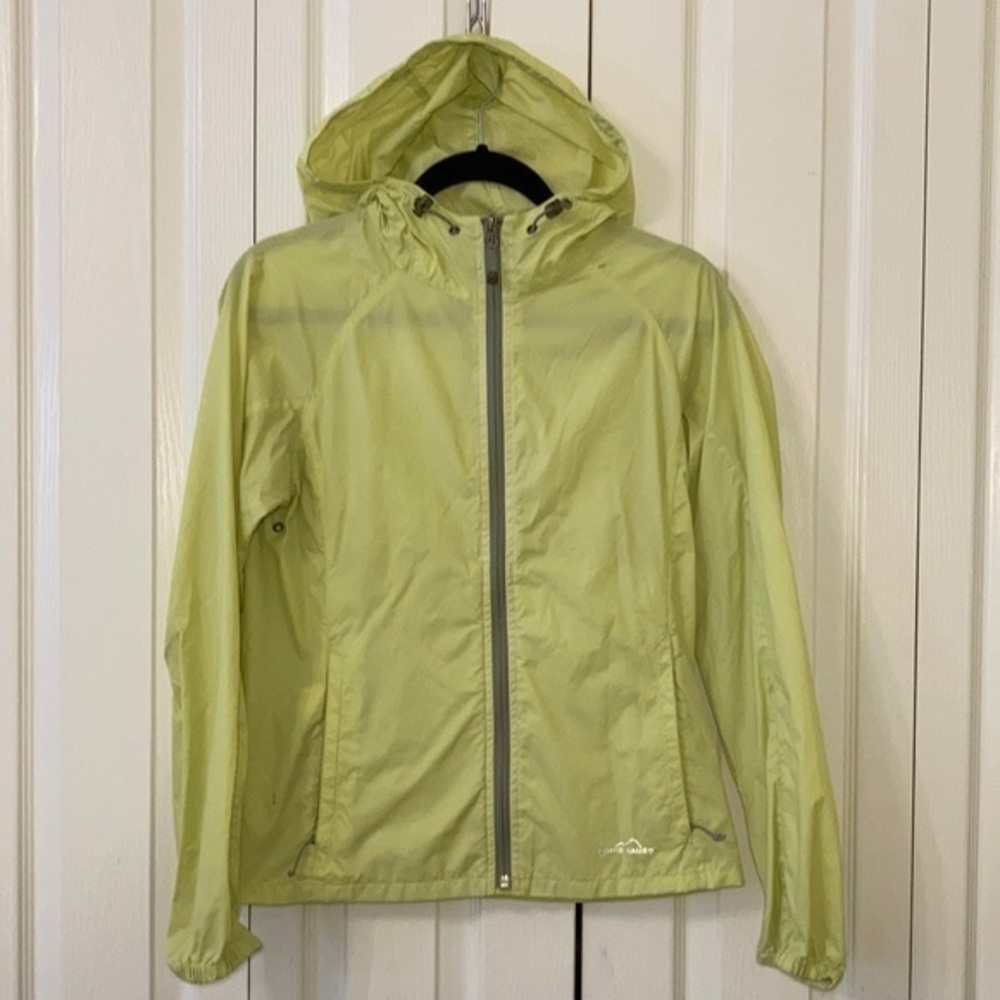 FINAL $ Eddie Bauer lime yellow windbreaker SzXS